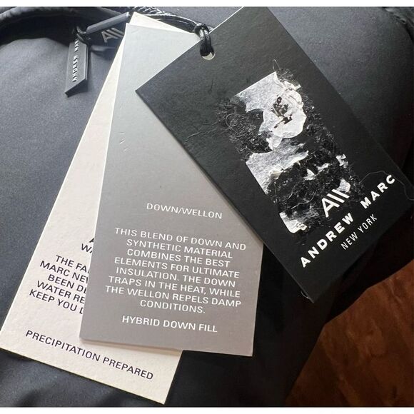 ANDREW MARC Sullivan Down Hooded Puffer Parka in Black NWT Size Small - Picture 8 of 9